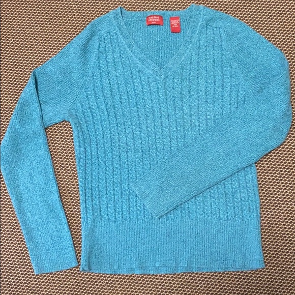 Valerie Stevens Sweaters - 100% cotton teal sweater
